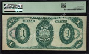 Treasury Notes 350 1891 $1 typenote Back