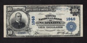628 Scranton, Pennsylvania $10 1902 Nationals Front