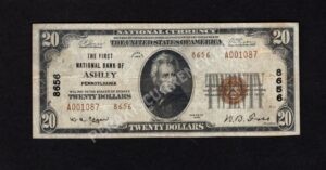 1802-2 Ashley, Pennsylvania $20 1929II Nationals Front