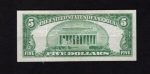 1800-1 Carnegie, Pennsylvania $5 1929 Nationals Back
