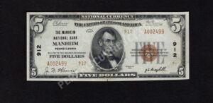 1800-2 Manheim, Pennsylvania $5 1929II Nationals Front