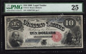 Legal Tender 112 1880 $10 typenote Front