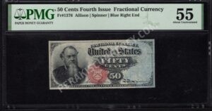 FR 1376 $0.50 4th Issue fractionals Front