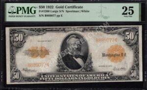 Gold Certificates 1200 1922 $50 typenote Front
