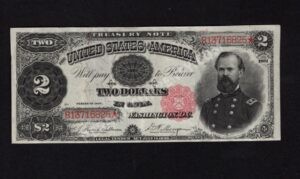 Treasury Notes 357 1891 $2 typenote Front