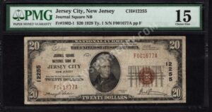 1802-1 Jersey City, New Jersey $20 1929 Nationals Front