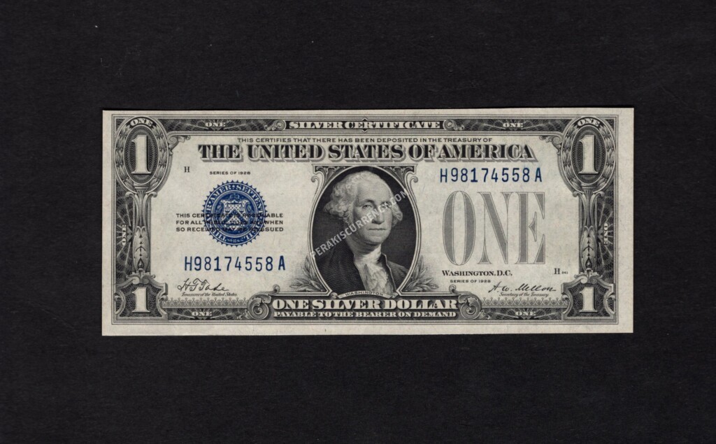 FR 1600 1928 $1 Silver Certificates Front