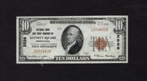 1801-1 Kennett Square, Pennsylvania $10 1929 Nationals Front