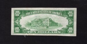 1801-1 Watsontown, Pennsylvania $10 1929 Nationals Back