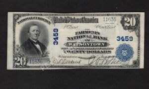 651 Watsontown, Pennsylvania $20 1902 Nationals Front