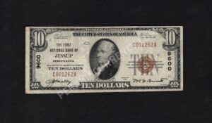 1801-1 Jessup, Pennsylvania $10 1929 Nationals Front
