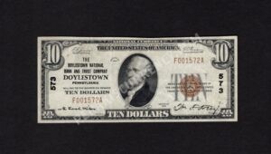 1801-1 Doylestown, Pennsylvania $10 1929 Nationals Front