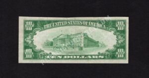 1801-1 Doylestown, Pennsylvania $10 1929 Nationals Back