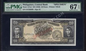 Philippines $20 Pesos 1949 World Notes Front