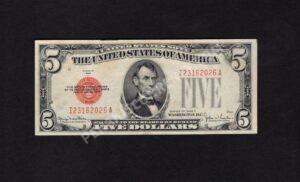 FR 1531 1928F $5 Legal Tender Notes Front