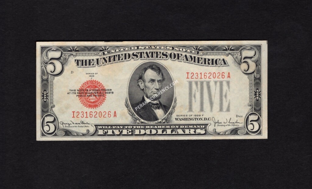 FR 1531 1928F $5 Legal Tender Notes Front