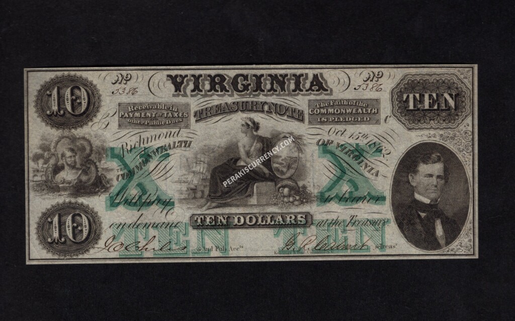 Richmond Virginia $10 1862 Obsolete Front