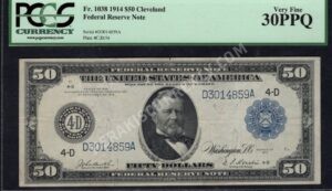 FRN 1038 1914 $50 typenote Front