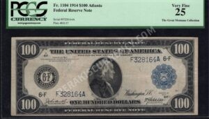 FRN 1104 1914 $100 typenote Front