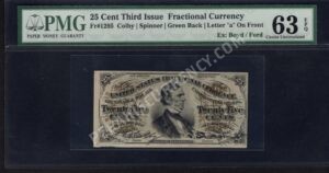 FR 1295 $0.25 3rd Issue fractionals Front