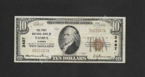 1801-1 Tampa, Florida $10 1929 Nationals Front