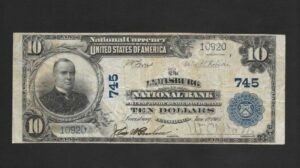 624 Lewisburg, Pennsylvania $10 1902 Nationals Front