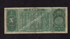 Treasury Notes 368 1890 $10 typenote Back