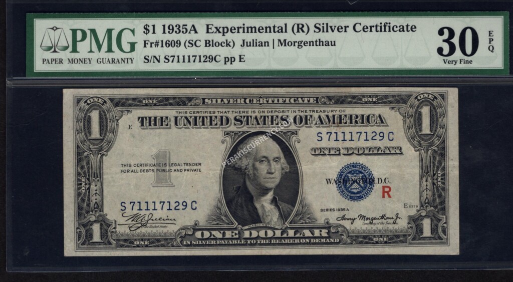FR 1609 1935A $1 Silver Certificates Front