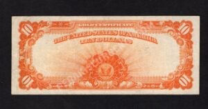 Gold Certificates 1172 1907 $10 typenote Back