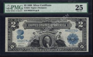 Silver Cert. 254 1899 $2 typenote Front