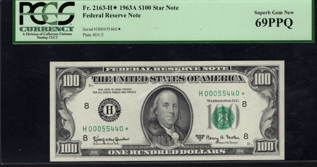 FR 2163-H* 1963A $100 FRN Front