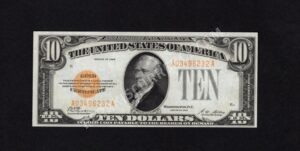 FR 2400 1928 $10 Gold Certificate Front