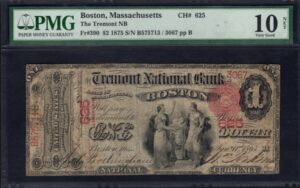 390 Boston, Massachusetts $1 1875 Nationals Front