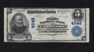 601 Catawissa, Pennsylvania $5 1902 Nationals Front