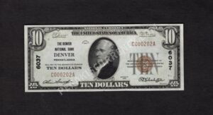 1801-1 Denver, Pennsylvania $10 1929 Nationals Front