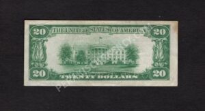 1802-2 Lebanon, Pennsylvania $20 1929II Nationals Back