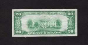 1802-1 Mahanoy City, Pennsylvania $20 1929 Nationals Back