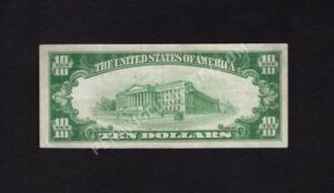 1801-1 Pottsville, Pennsylvania $10 1929 Nationals Back