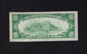 1801-1 York, Pennsylvania $10 1929 Nationals Back