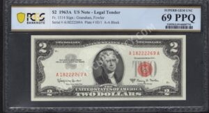 FR 1514 1963A $2 Legal Tender Notes Front