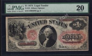 Legal Tender 19 1874 $1 typenote Front
