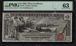 Silver Cert. 224 1896 $1 typenote Front