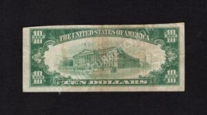 1801-1 Columbus, Nebraska $10 1929 Nationals Back