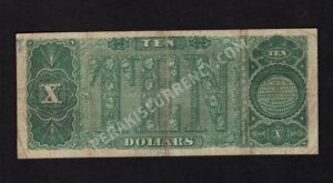 Treasury Notes 368 1890 $10 typenote Back
