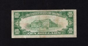 1801-1 Philadelphia, Pennsylvania $10 1929 Nationals Back