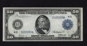 FRN 1036 1914 $50 typenote Front