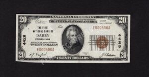 1902-1 Darby, Pennsylvania $20 1929 Nationals Front