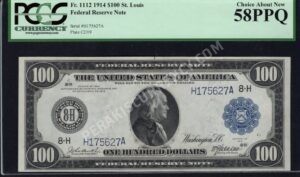FRN 1112 1914 $100 typenote Front