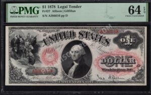 Legal Tender 27 1878 $1 typenote Front