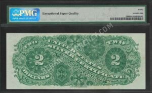 Silver Cert. 244 1886 $2 typenote Back